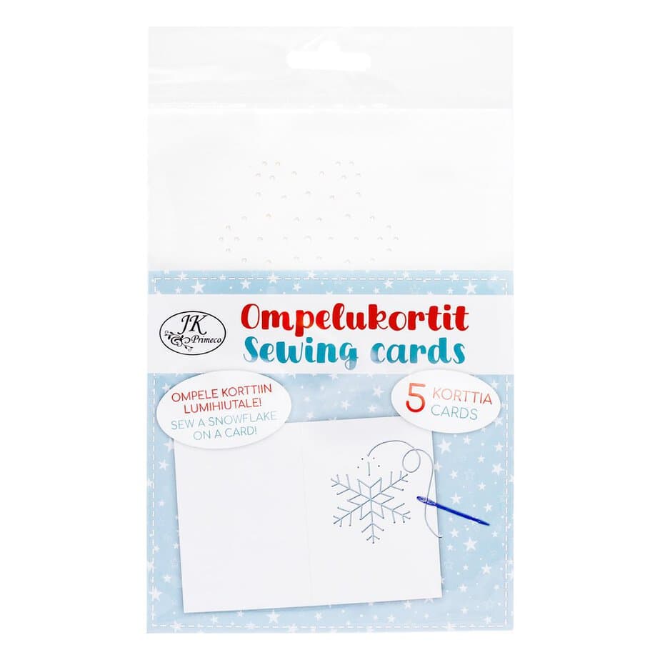Ompelukortti 2-os. Lumihiutale 5kpl Ompelukortti 2-os. Lumihiutale 5kpl