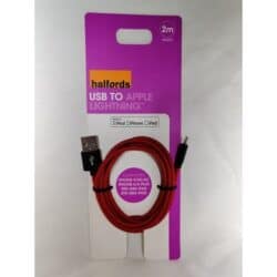 HALFORDS LIGHTNING-KAAPELI MUSTA/PUNAINEN 2 HALFORDS LIGHTNING-KAAPELI MUSTA/PUNAINEN 2