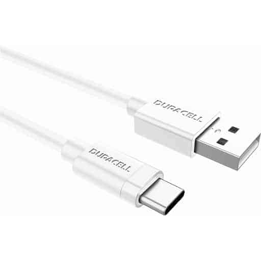 DURACELL LATAUSJOHTO USB-A - USB-C VALKOINEN 1,00M