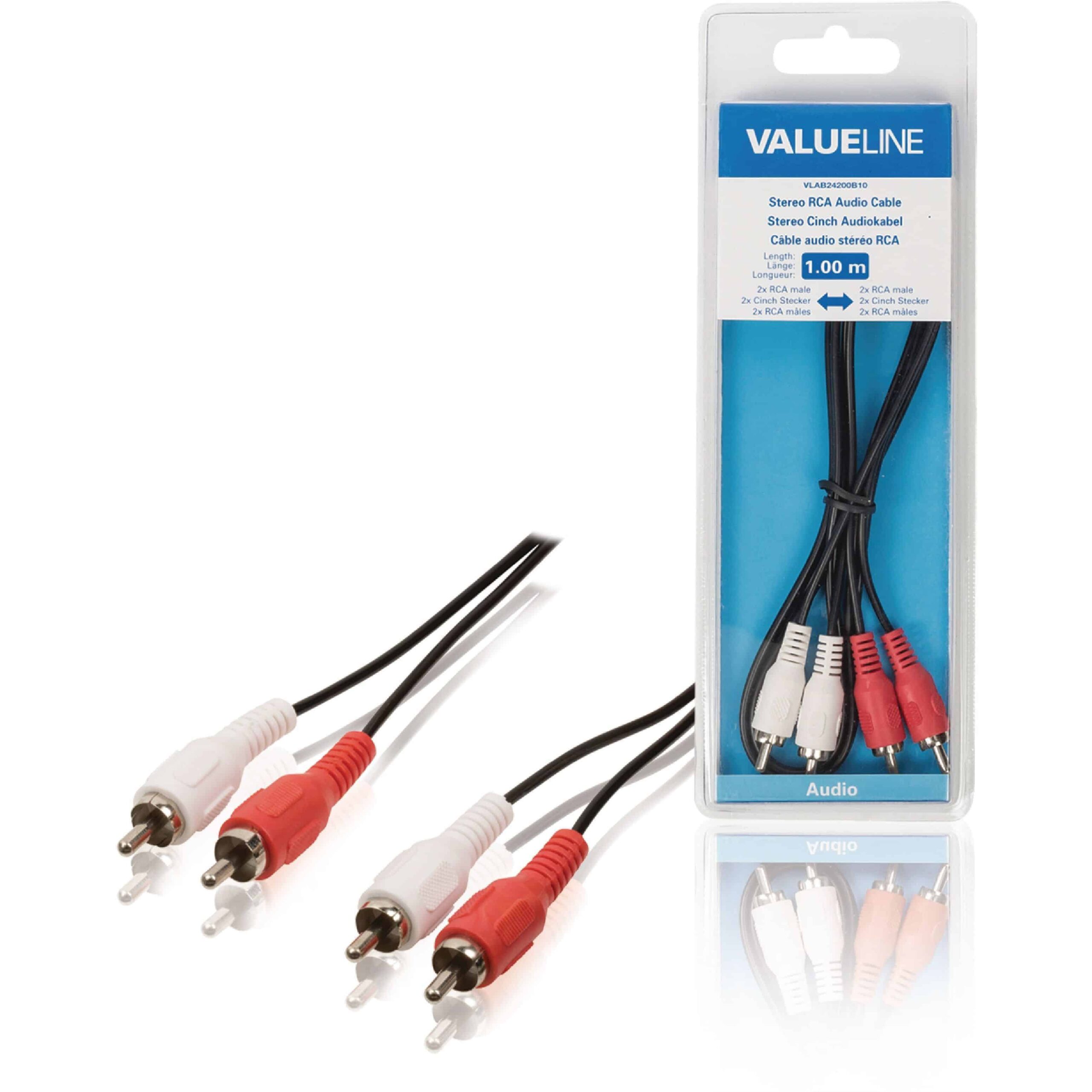 Valueline stereoaudiokaapeli 2xrca uros - 2xrca uros 1 | säästötalo latvala