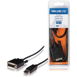Valueline displayport uros - dvi-d 24+1-pin uros kaapeli 2 Valueline displayport uros - dvi-d 24+1-pin uros kaapeli 2