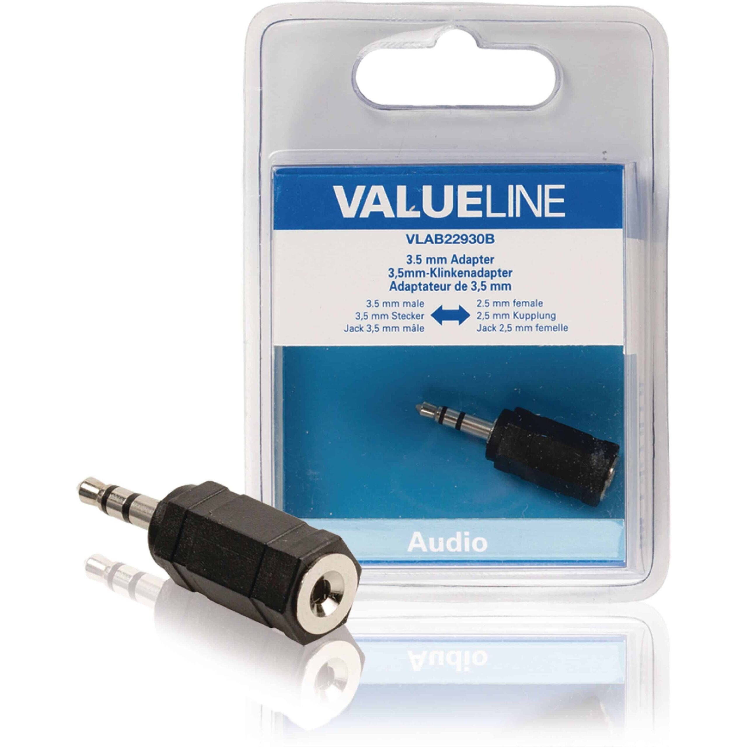 Valueline adapteri 3. 5mm uros - 2. 5mm naaras | säästötalo latvala