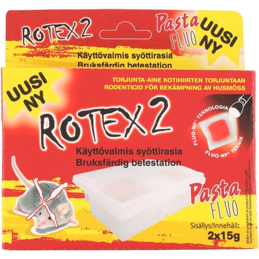 Rotex 2 hiirenmyrkky pasta syÖttirasiassa 2x15g | säästötalo latvala