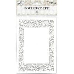 Koristekortti lumihiutale valkoinen a6 5kpl Koristekortti lumihiutale valkoinen a6 5kpl