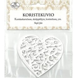 Koristekuvio sydÄn valkoinen 5kpl Koristekuvio sydÄn valkoinen 5kpl