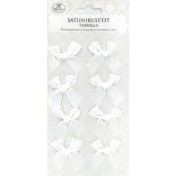 Satiinirusetti valkoinen 8kpl Satiinirusetti valkoinen 8kpl