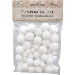 POMPOM PALLOT VALKOINEN 50KPL/PKT POMPOM PALLOT VALKOINEN 50KPL/PKT