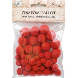 POMPOM PALLOT PUNAINEN 50KPL POMPOM PALLOT PUNAINEN 50KPL