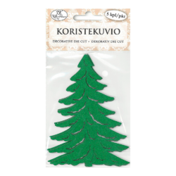 Koristekuvio kuusi vihreÄ glitter 5kpl Koristekuvio kuusi vihreÄ glitter 5kpl