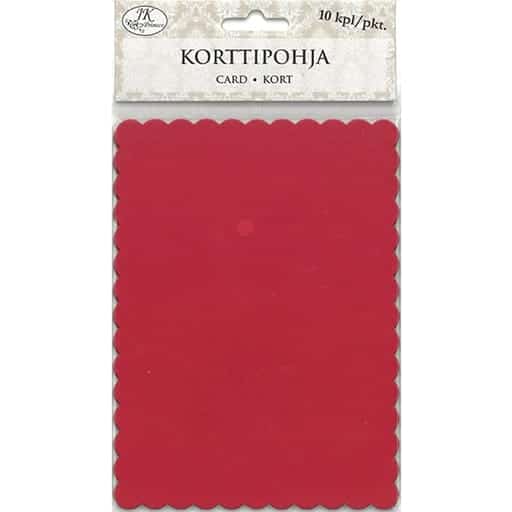 Korttipohja koristereuna punainen 10kpl | säästötalo latvala