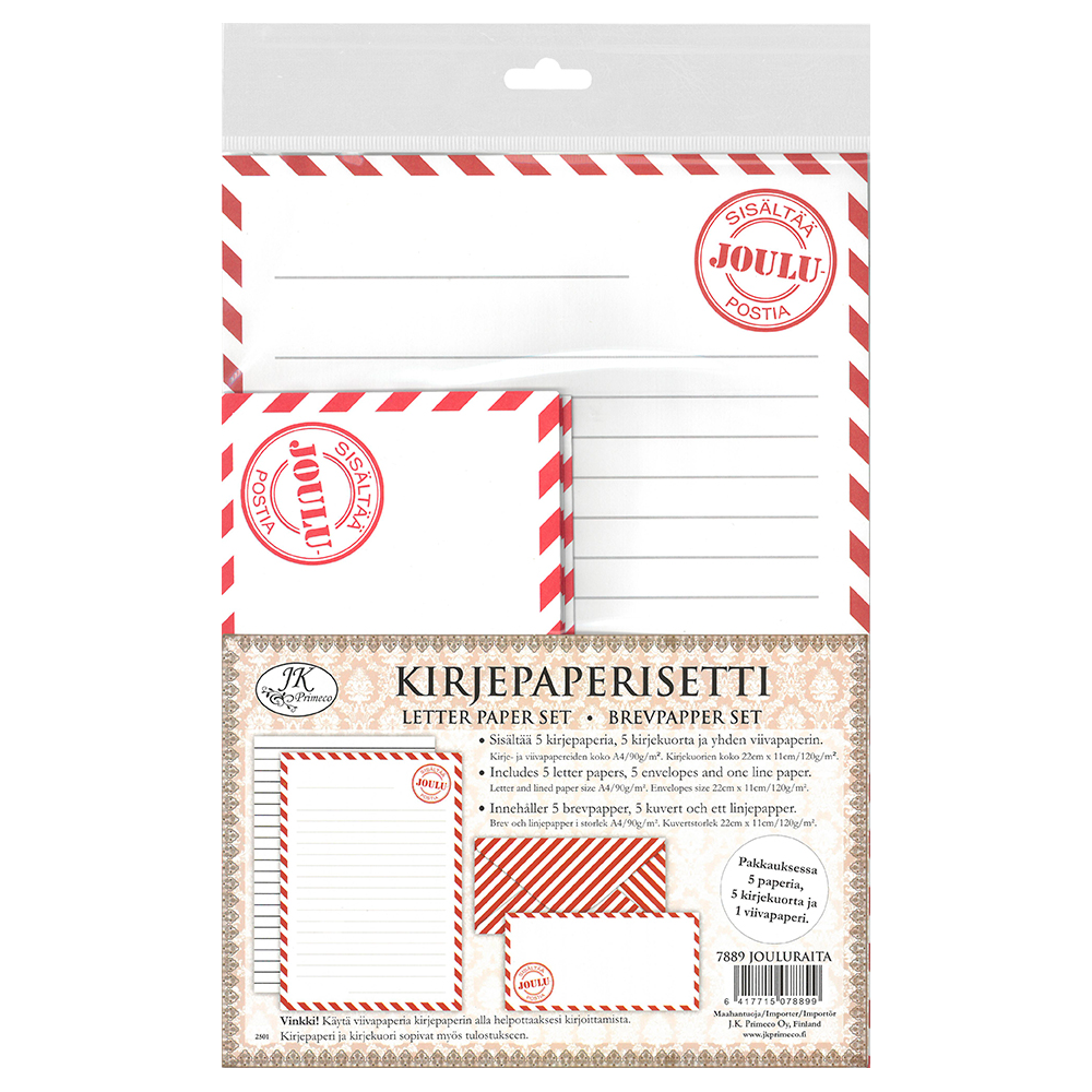 Kirjepaperisetti jouluraita Kirjepaperisetti jouluraita