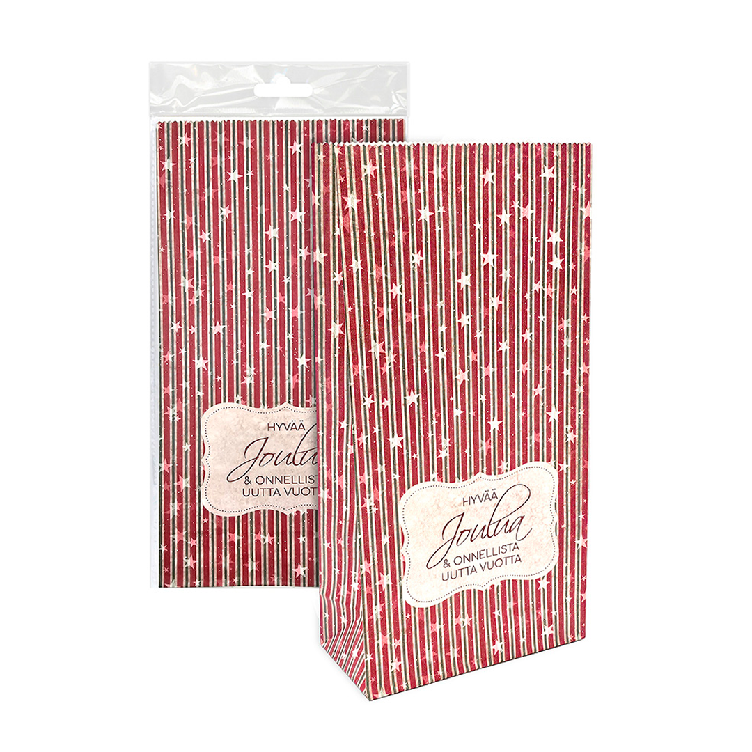 #lahjapussi raita+teksti vintage 5kpl | säästötalo latvala Lahjapussi raita+teksti vintage 5kpl | säästötalo latvala