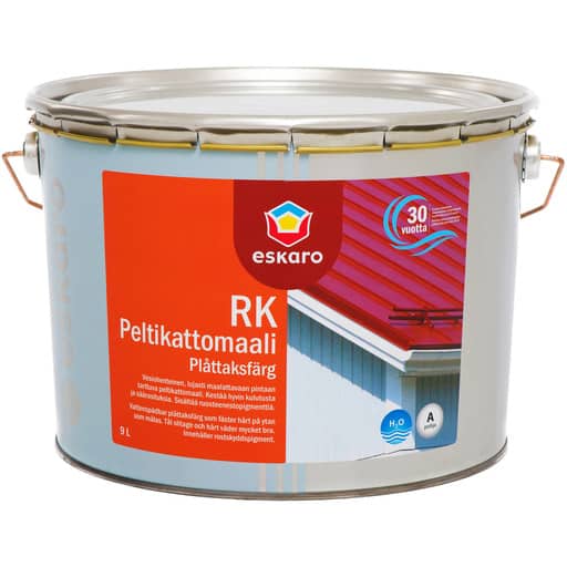 Eskaro rk peltikattomaali punainen 9l | säästötalo latvala