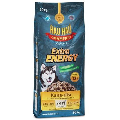 Hhc extra energy aktiivisille koirille kana ja riisi kuivaruoka 20kg | säästötalo latvala