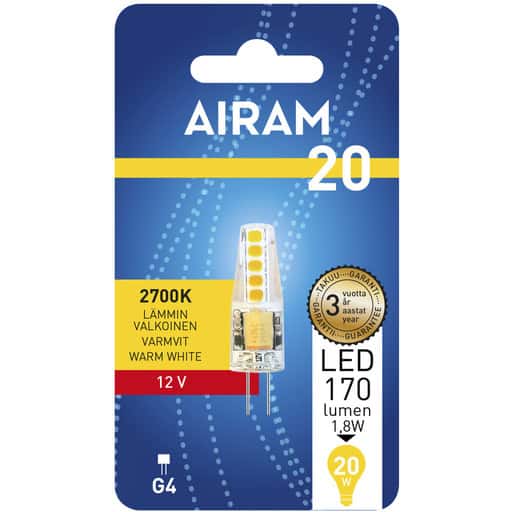 AIRAM LED 1,8W G4 12V 2700K