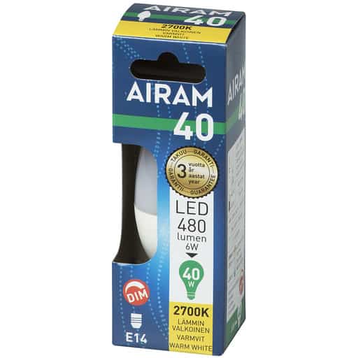 Airam led 40 kynttilÄ himmennettÄvÄ e14 2700k | säästötalo latvala
