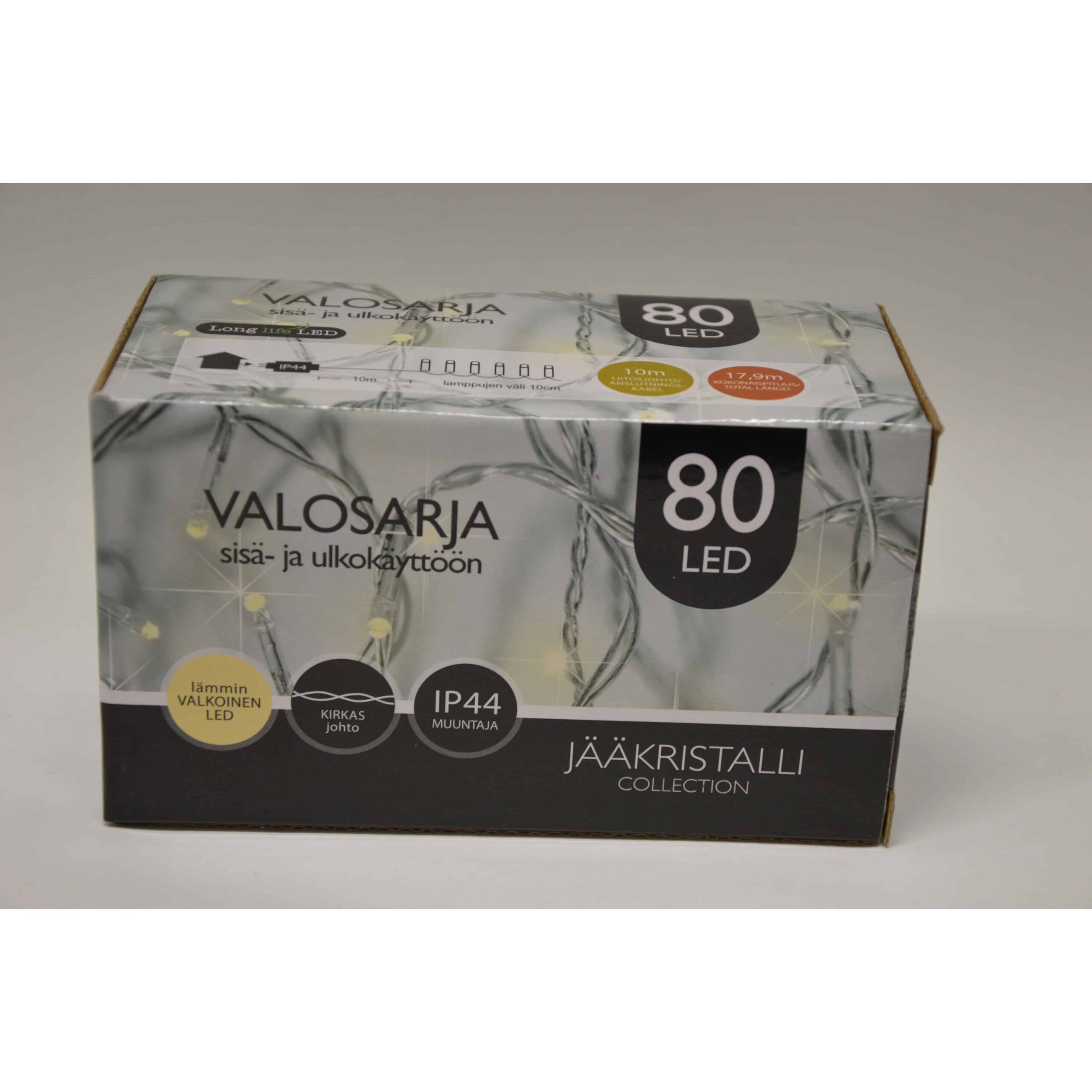 JÄÄkristalli 80led lÄmmin valkoinen ulko- ja sisÄvalosarja | säästötalo latvala