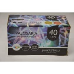 JÄÄKRISTALLI 40LED MONIVÄRI ULKO- JA SISÄVALOSARJA