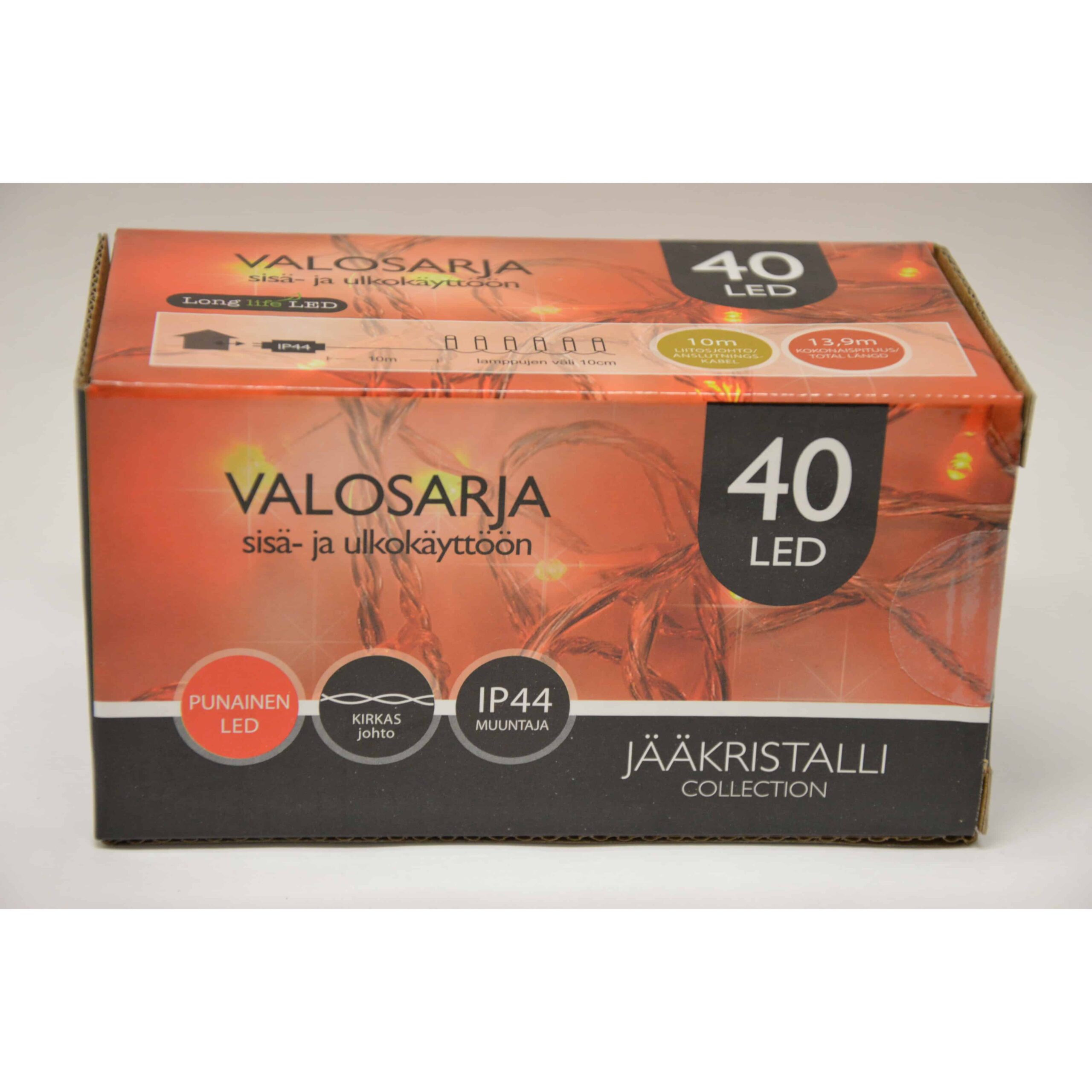 JÄÄkristalli 40led punainen ulko- ja sisÄvalosarja | säästötalo latvala