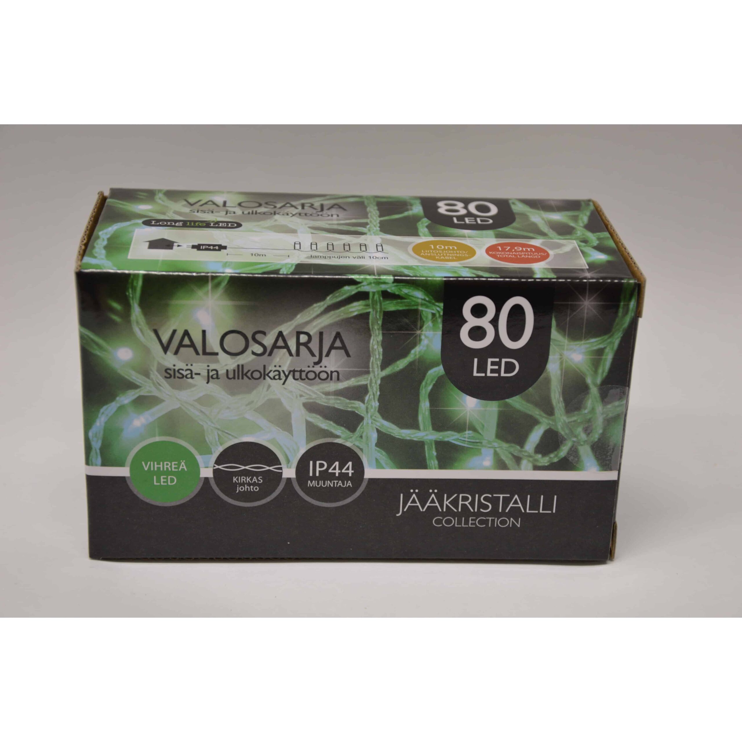 JÄÄkristalli 80led vihreÄ ulko- ja sisÄvalosarja | säästötalo latvala
