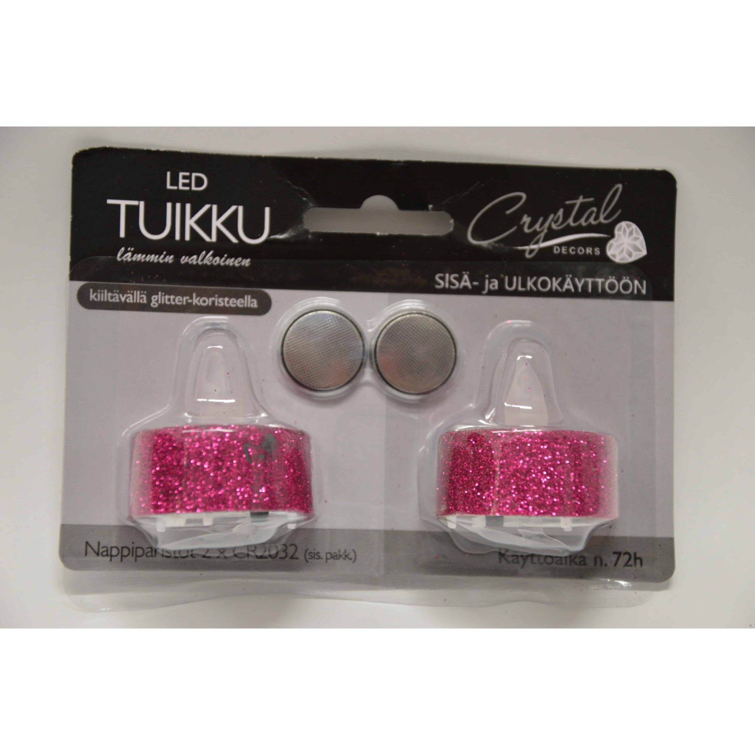 Led tuikkukynttilÄ pinkki-glitter 2kpl | säästötalo latvala