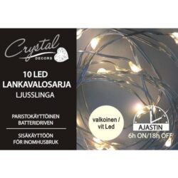 CRYSTAL 10LED LANKAVALOSARJA KYLMÄN VALKOINEN AJASTIMELLA CRYSTAL 10LED LANKAVALOSARJA KYLMÄN VALKOINEN AJASTIMELLA