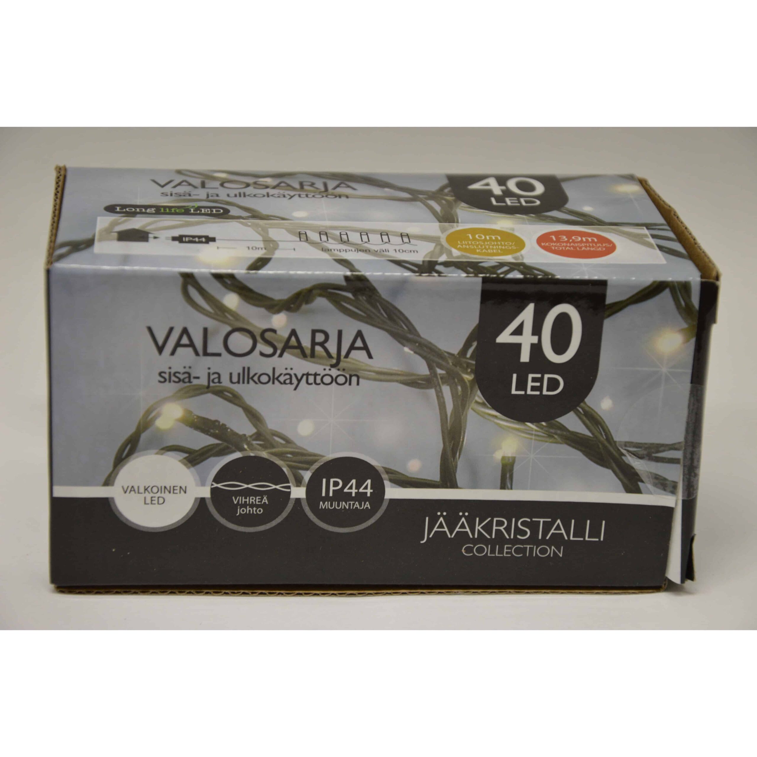 JÄÄkristalli 40led kylmÄn valkoinen ulko- ja sisÄkÄyttÖÖn vihreÄ johto | säästötalo latvala