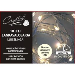 Crystal 10led lankavalosarja lÄmmin valkoinen ajastimella Crystal 10led lankavalosarja lÄmmin valkoinen ajastimella