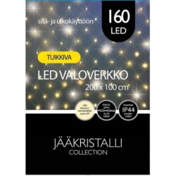 JÄÄkristalli 160led valoverkko lÄmmin valkoinen tuikkiva 2x1m ip44 JÄÄkristalli 160led valoverkko lÄmmin valkoinen tuikkiva 2x1m ip44
