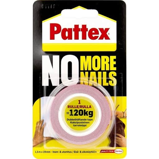 Pattex no more nails extra strong teippi 19mmx1 | säästötalo latvala