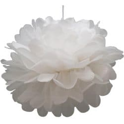 Pompom valkoinen riippuva koriste 35cm | säästötalo latvala