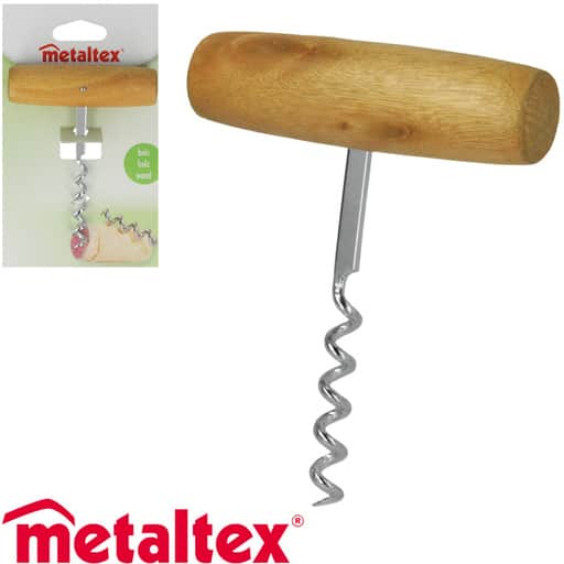 Metaltex korkkiruuvi perinteinen puukahva | säästötalo latvala