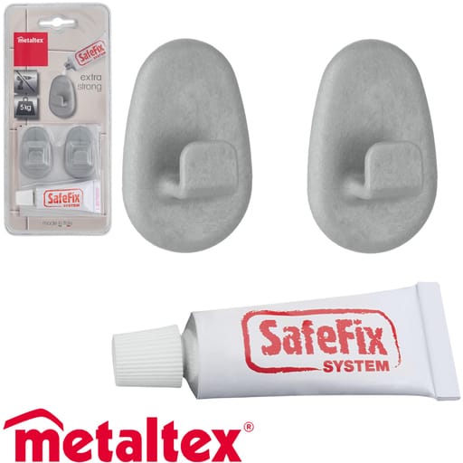 Metaltex koukut harmaa 2kpl sisÄltÄÄ safe-fix liiman | säästötalo latvala