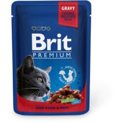 Brit premium liha-herne kastikkeessa aikuisille kissoille 100g Brit premium liha-herne kastikkeessa aikuisille kissoille 100g