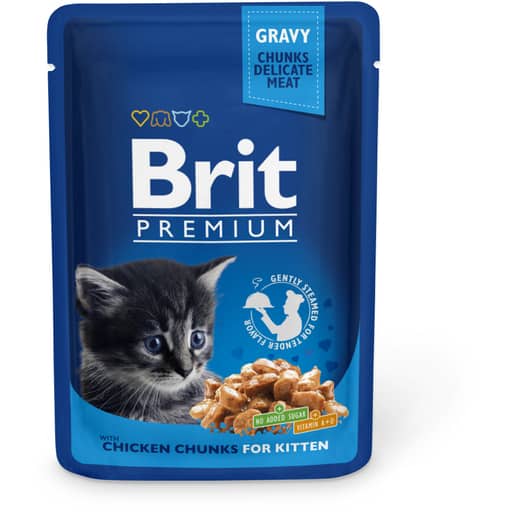 Brit premium kananpaloja kastikkeessa kissanpennuille 100g | säästötalo latvala