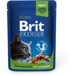 Brit premium kana kastikkeessa steriloiduille kissoille 100g Brit premium kana kastikkeessa steriloiduille kissoille 100g