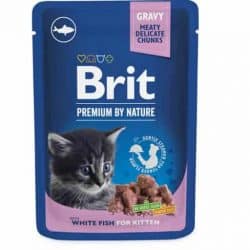 Brit premium valkoista kalaa kastikkeessa kissanpennuille 100g | säästötalo latvala