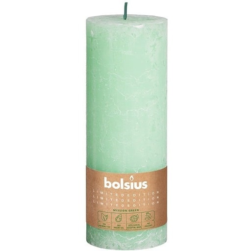 Bolsius kynttilÄ vaaleanvihreÄ 19cm | säästötalo latvala