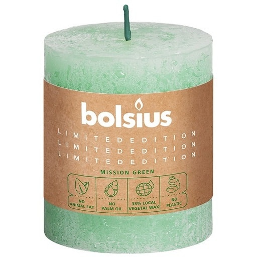 Bolsius kynttilÄ vaaleanvihreÄ 8cm | säästötalo latvala