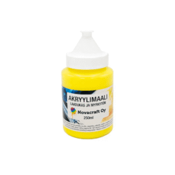 Akryylimaali-250ml-keltainen_0 Png NOVACRAFT AKRYYLIMAALI KELTAINEN 250ML