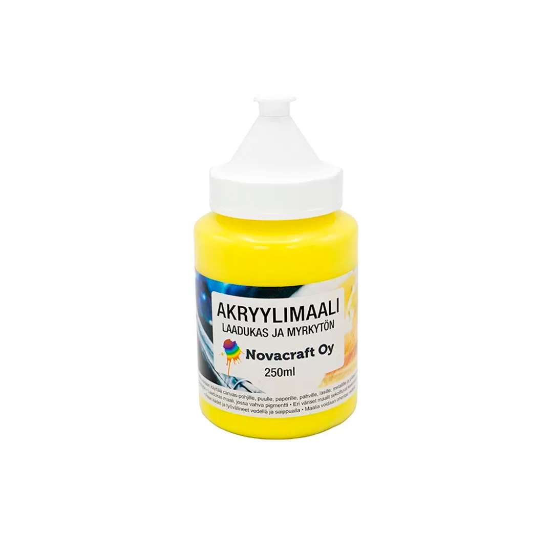 Novacraft akryylimaali keltainen 250ml | säästötalo latvala