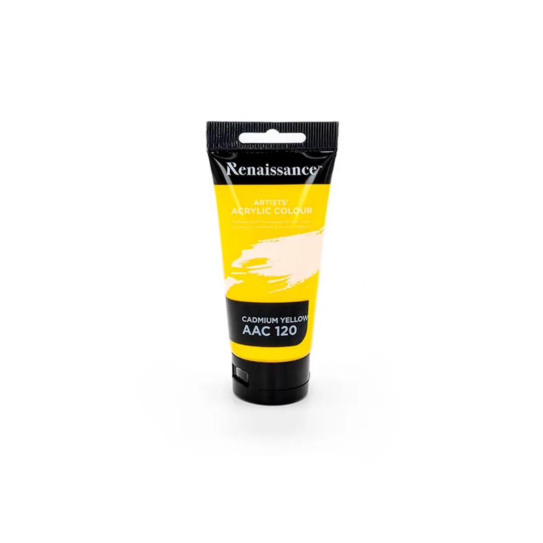 Renaissance akryylimaali cadmium yellow (120) 75ml | säästötalo latvala