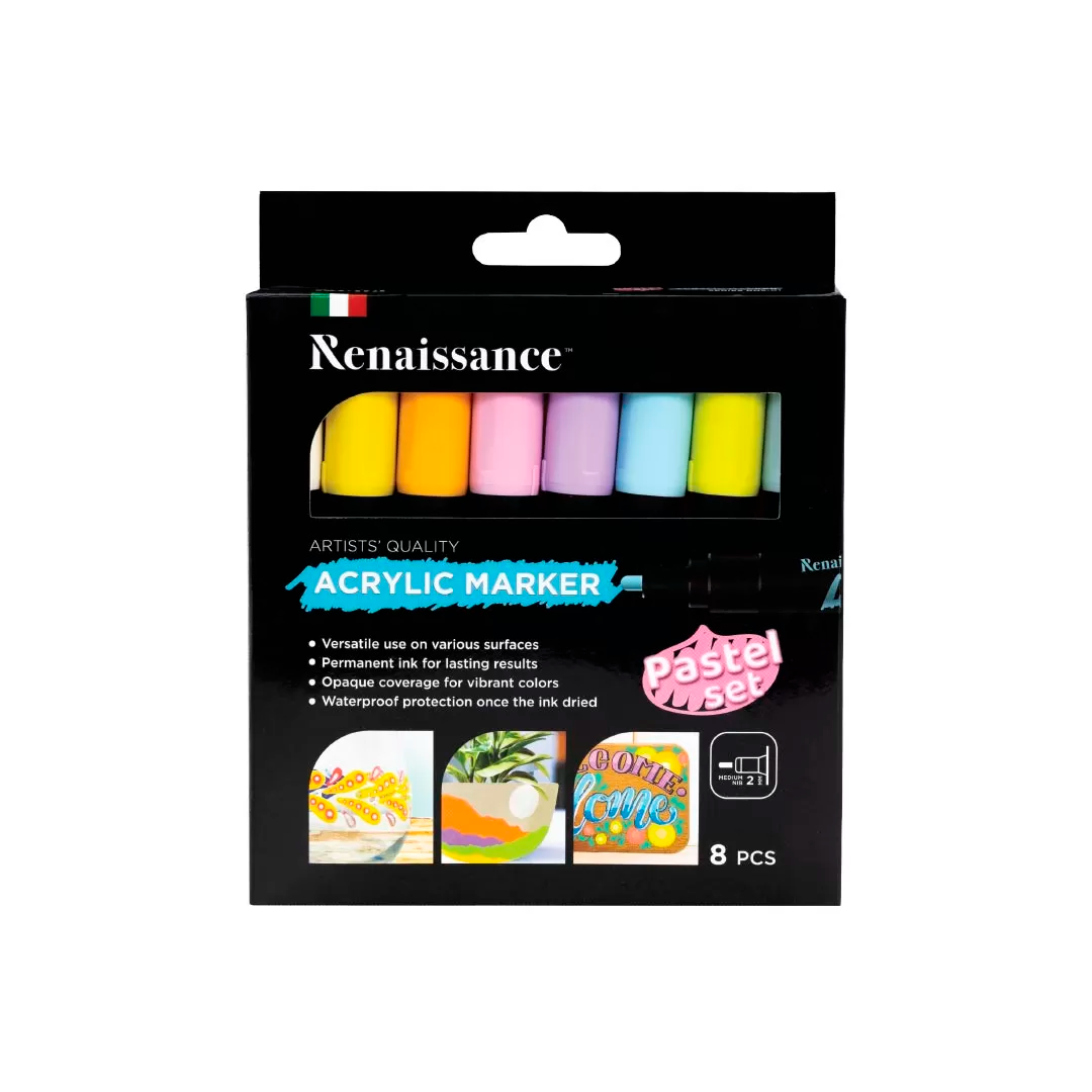 Renaissance akryylitussit pastellivÄrit 8kpl/pkt | säästötalo latvala