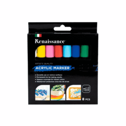 Akryylitussit-perusvarit-8kplpkt_0 Png RENAISSANCE AKRYYLITUSSIT PERUSVÄRIT 8KPL/PKT