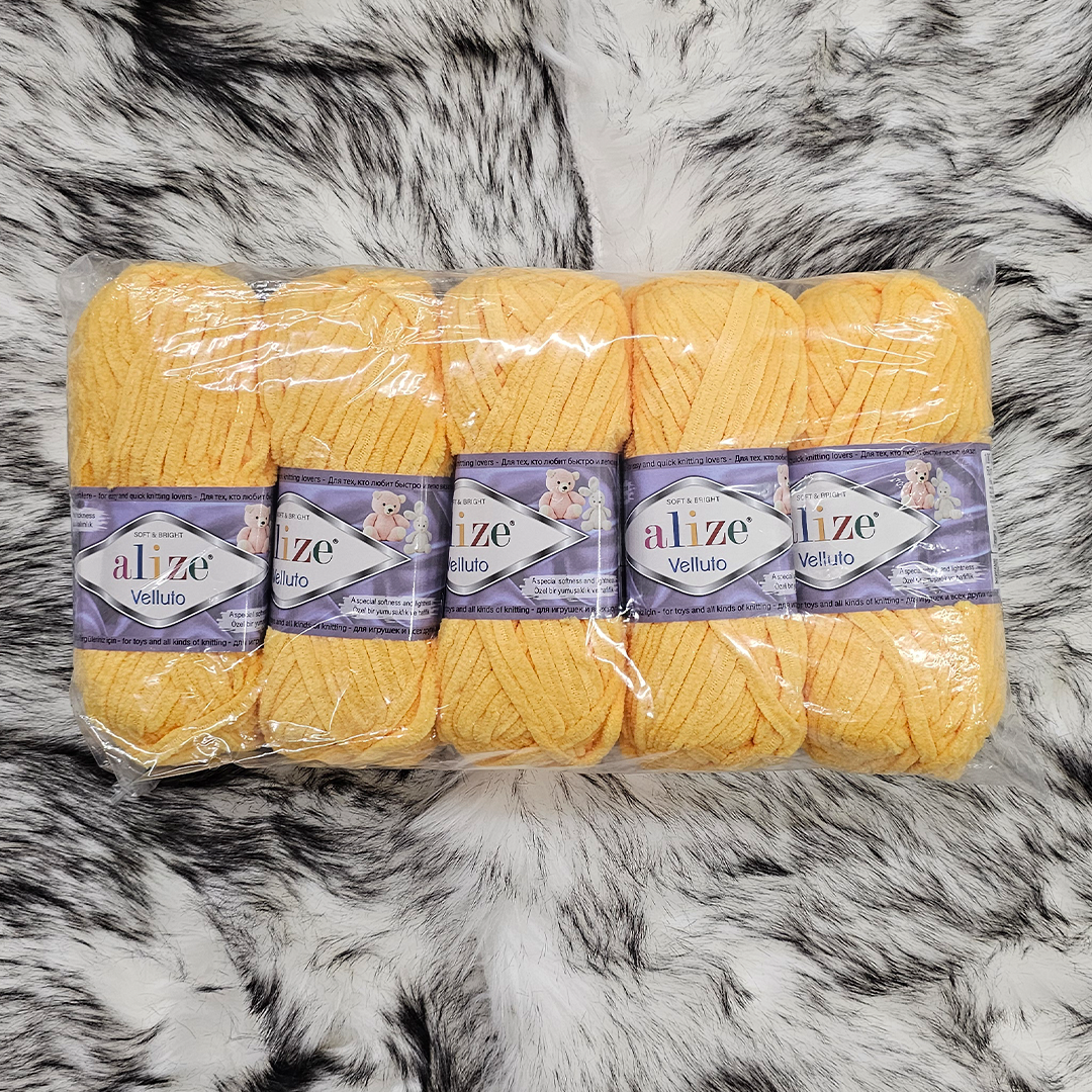 Alize velluto lanka 5-pak keltainen 100g (216) | säästötalo latvala