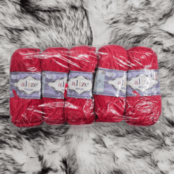 Alize-velluto-100g-5-pak-punainen-056_0 Png ALIZE VELLUTO VELLUTO 5-PAK PUNAINEN 100G (056)