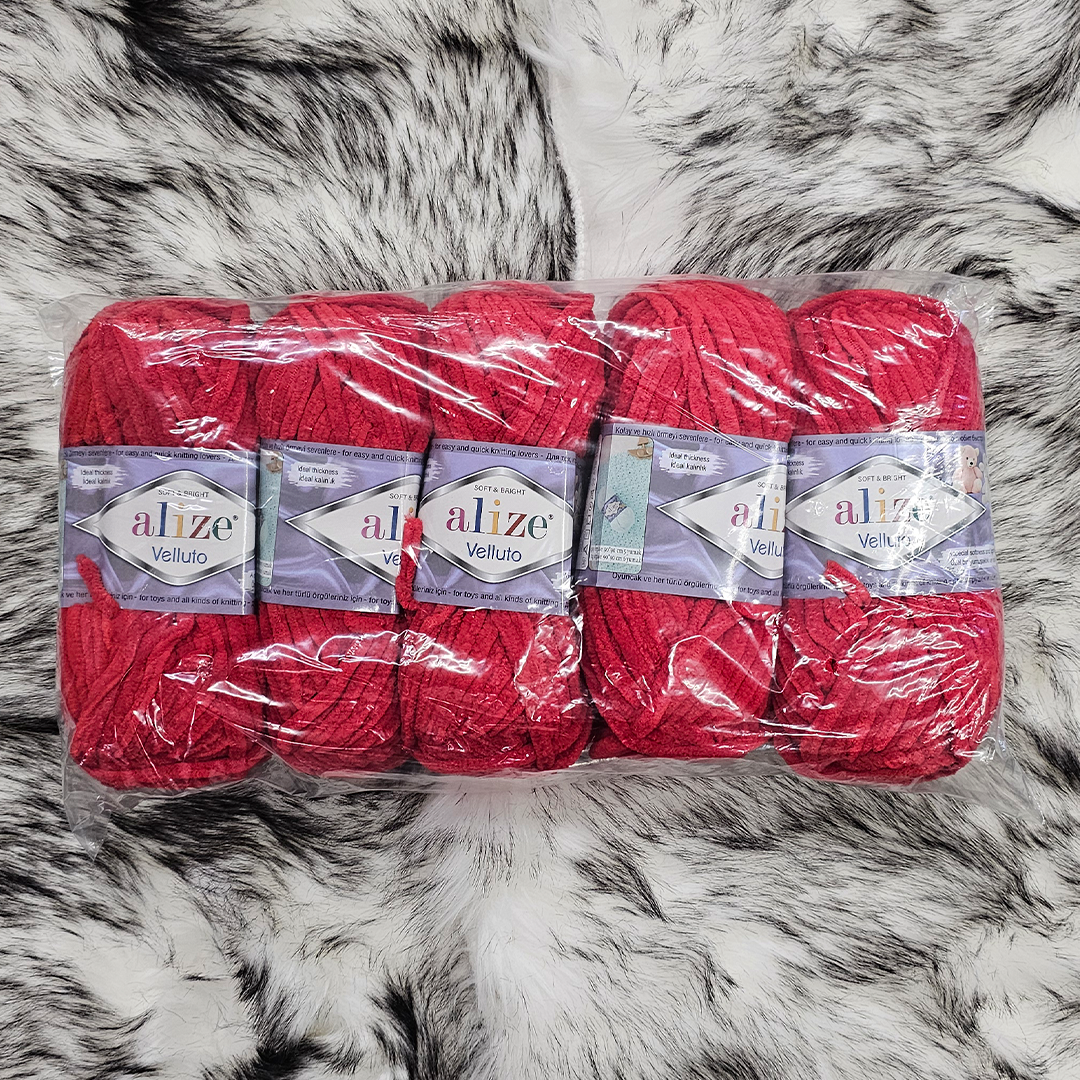 Alize velluto velluto 5-pak punainen 100g (056) | säästötalo latvala