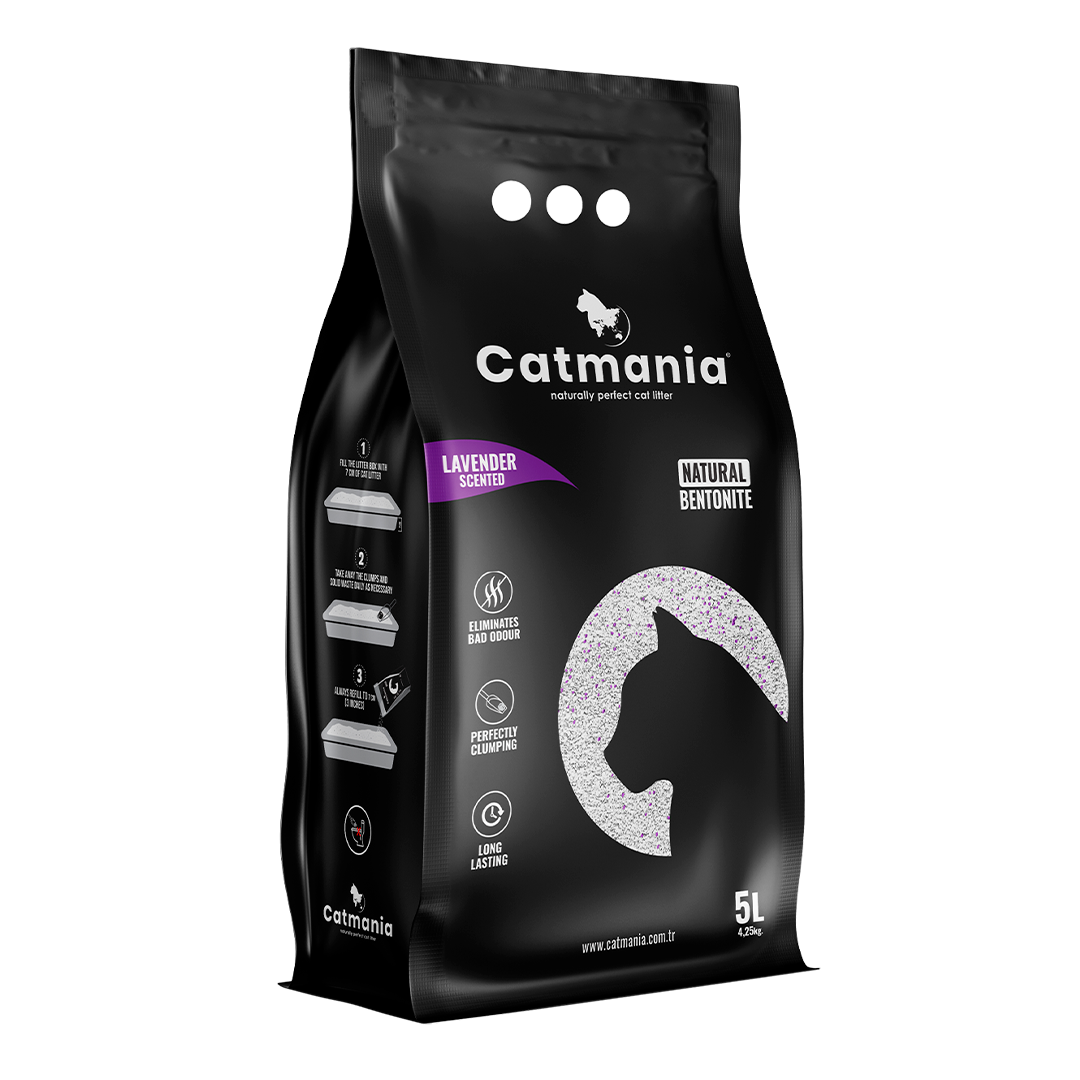 Catmania paakkuuntuva kissanhiekka laventeli 5l | säästötalo latvala