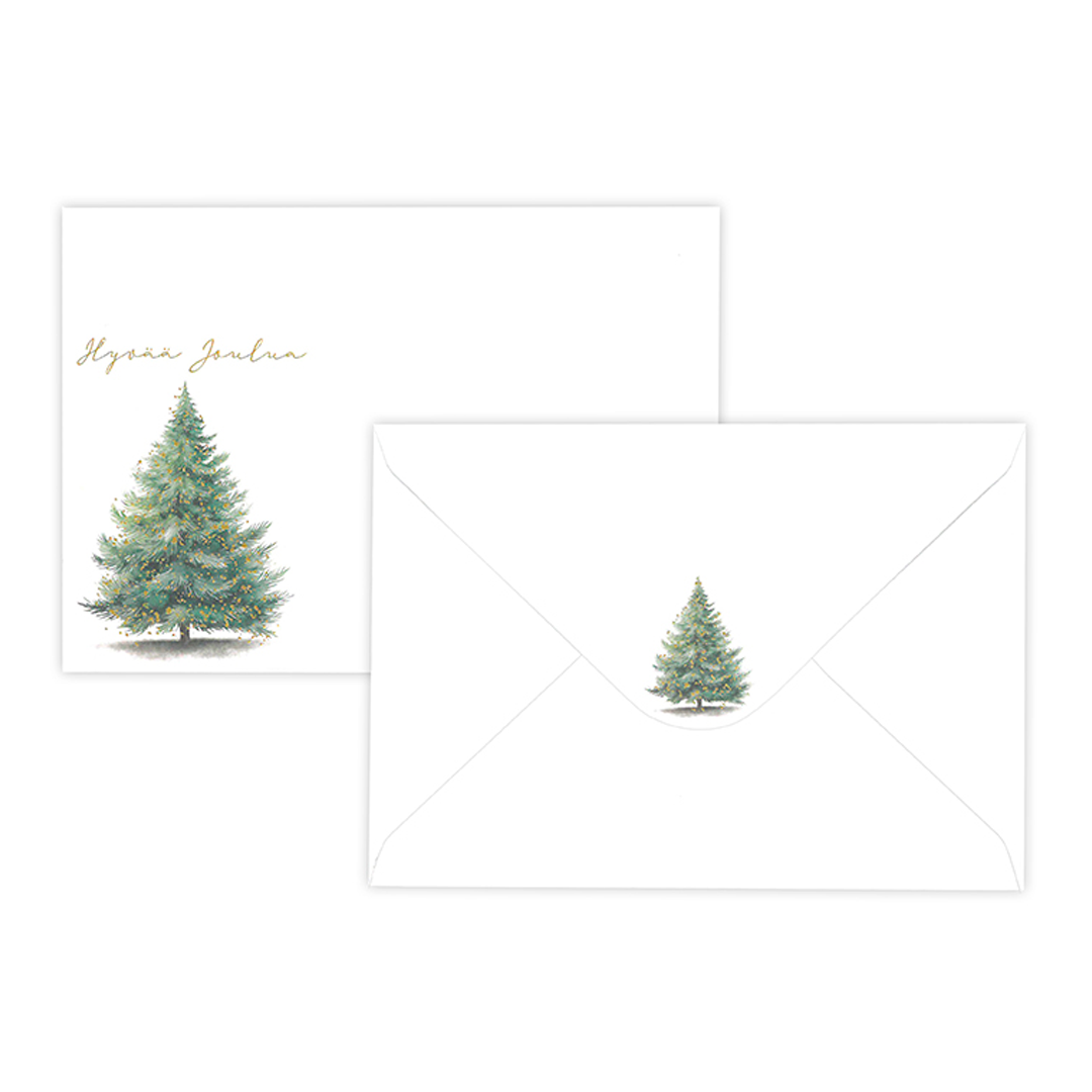 FOLIOKIRJEKUORI C6 JOULUKUUSI KULTA VALKOINEN 10KPL