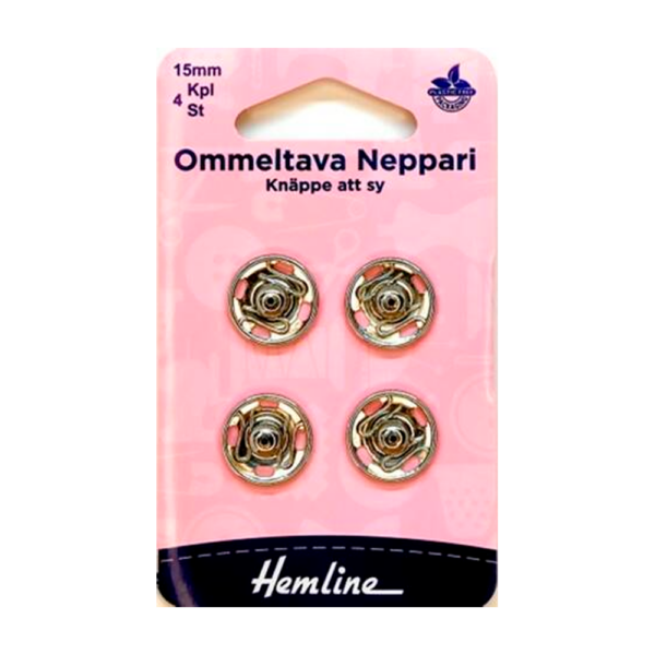 Hemline ommeltava neppari niklattu 15mm | säästötalo latvala